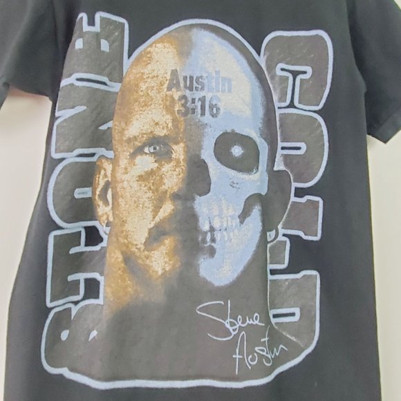 Vintage 1990’s Stone Cold Steve Austin 3:16 Face Skull T-Shirt Sz S - Picture 3 of 7